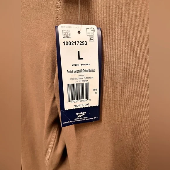 Reebok ID Identity High Rise Cotton Bootcut Active Leggings Utility Brown Large - Picture 6 of 11
